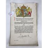 A Second World War certificate in recognition of housing evacuees