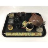 Sundry collectors' items including a Victorian tin plate Price's coloured taper tin, ink pots and