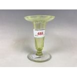 A Victorian opaline glass / vaseline glass vase