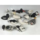A quantity of Scottish Isle of Arran semi-bisque porcelain sea bird figurines, late 20th Century