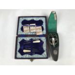 A sewing set together with a Victorian scissor set