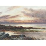 Harry Sticks (1867-1938) Sunset on the Firth of Fourth, the soft glow of sun-streaked skies is