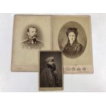 Three late 19th Century Imperial Russian cartes de visite photographic portraits of Tzar Alexander