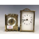A Metamec carriage clock and one other