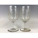 A pair of Victorian wheel-cut glasses