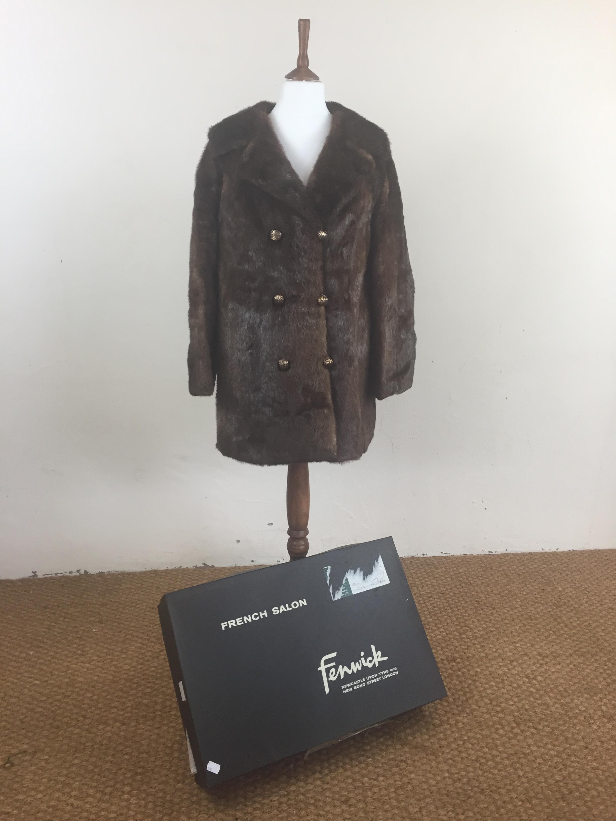 A 1960s lady's double-breasted beaver fur coat retailed by Fenwick's of Newcastle's 'French - Image 2 of 4