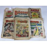 A quantity of 1970s comics including Buzz, Battle and Wizard etc