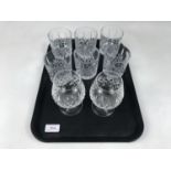 Six Thomas Webb crystal glass whisky tumblers together with two brandy glasses