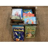 A quantity of children's annuals and books including Pinky and Perky etc