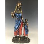 A large Leonardo figure modelled as Maasai mother and child, 61 cm