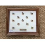 Twelve framed salmon fishing flies, 26 x 34 cm