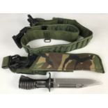 An SA80 bayonet and belt