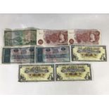 GB banknotes including 1965 Royal Bank of Scotland, 1963 British Linen Bank, and 1964 National