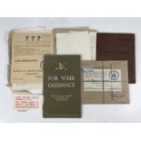 A quantity of military ephemera including a Skill at Arms record book and For Your Guidance etc