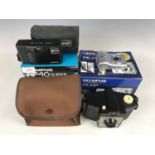 Two boxed Olympus cameras including a digital compact FE-210 AF-10 Super Outfit, together with a