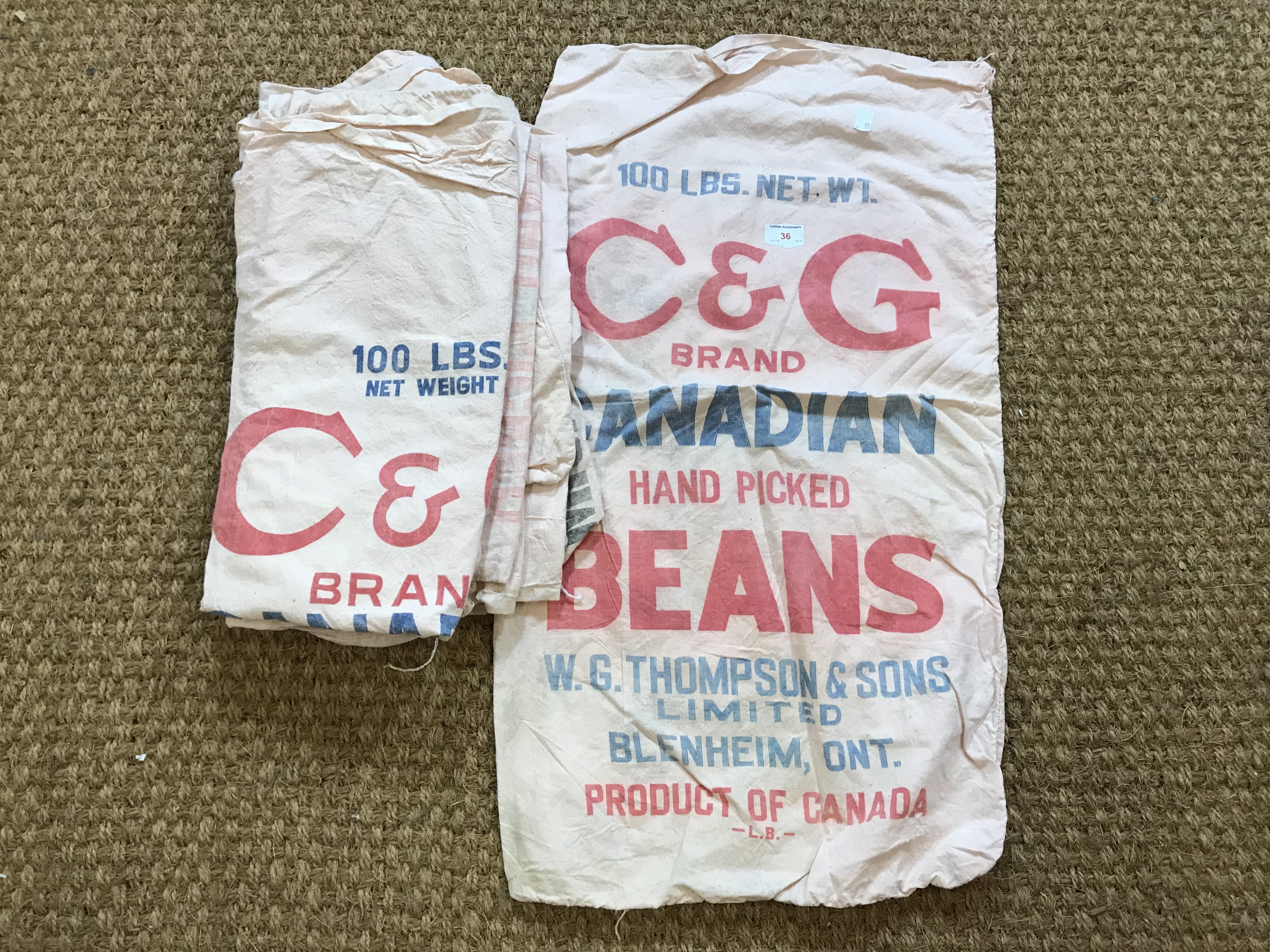 Sundry vintage Carrs flour sacks