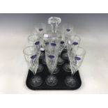 A set of six Royal Doulton crystal glass champagne flutes together with a set of six Royal Doulton