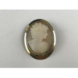 A Glasgow silver gilt mounted shell cameo brooch