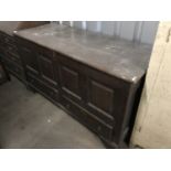 An 18th century joined oak mule chest