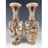 A pair of Japanese Satsuma vases, 39 cm