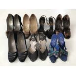 Seven pairs of 1940s / 1950s ladies' shoes to include Fenwick, Bainbridge and Co Ltd, and