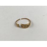 A Victorian 18ct gold diamond and sapphire dress ring, the face divided into cells and star-and-