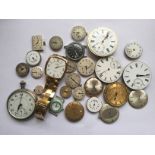 A quantity of late 19th / early 20th Century pocket and wrist watch movements