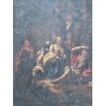 (Late 18th / 19th Century) A figural study in Chiaroscuro, the group clustered together and gazing