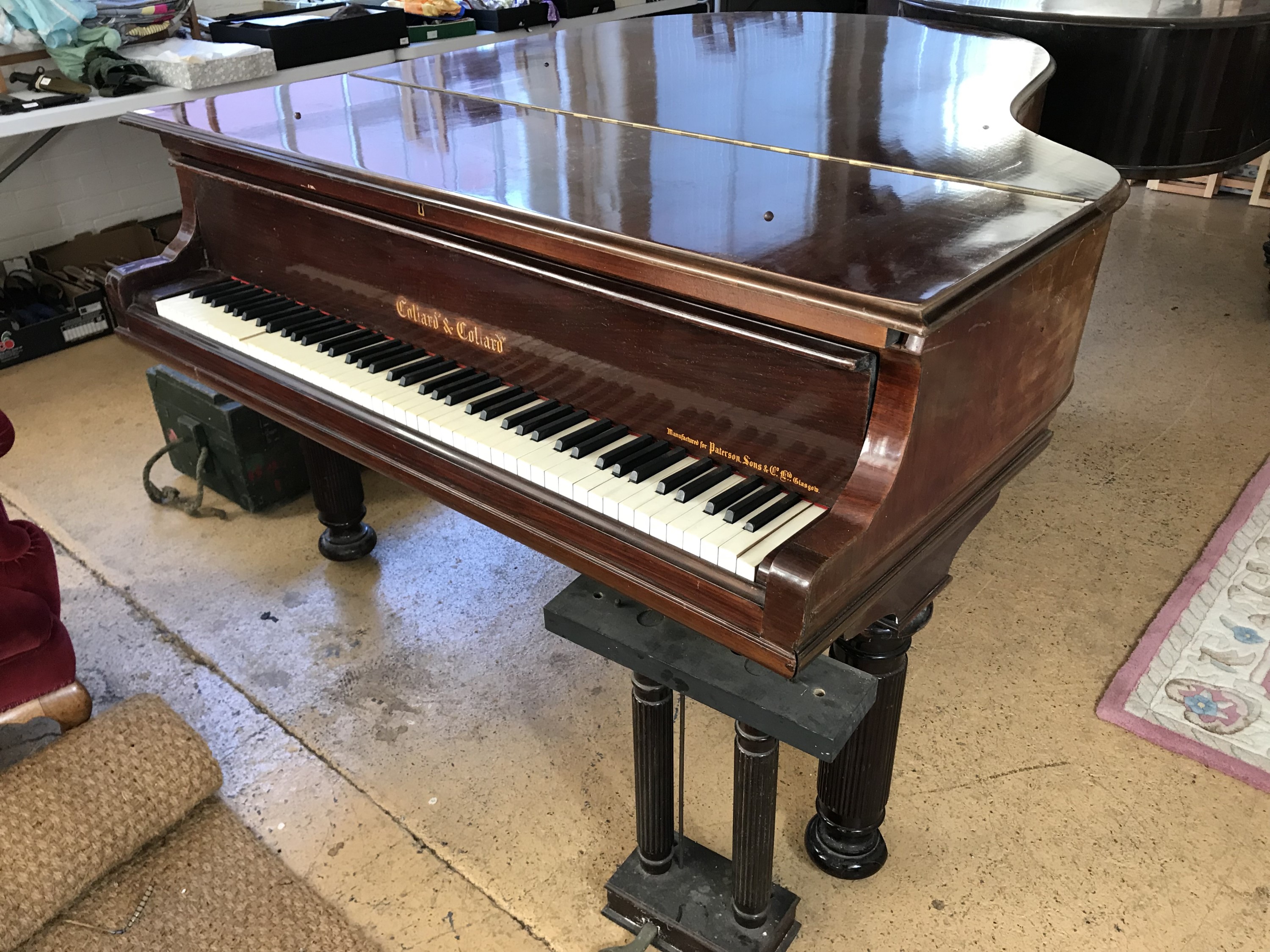 A late 19th Century Collard and Collard petite grand piano (a/f)