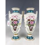 A pair of Minton Rose Basket vases with certificates