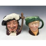 Two large Royal Doulton character jugs including Porthos D6440 and Arriet