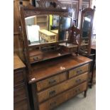 A Victorian mahogany dressing chest, 140 x 44 x 168 cm