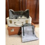Vintage luggage, including a 1960s lady's Antler suitcase, one further suitcase, a collapsible