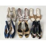 Six pairs of 1960s and later ladies' sandals, to include Bective, Giusti, Bruno Magli and Kurt