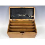 An early 20th century oak stationary box (a/f)