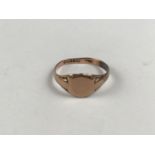 An antique 9ct rose gold signet ring, 3g