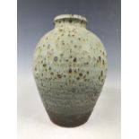 An Ambleside studio pottery oviform vase, decorated with speckled glaze, 30 cm