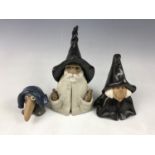 Sundry stoneware witch figures