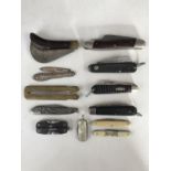 A quantity of vintage folding pocket, clasp, fruit and pruning knives