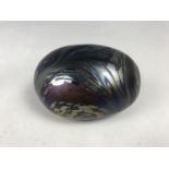 A John Ditchfield for Glasform iridescent petroleum paperweight, etched to base together with