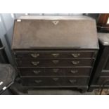 A mid 18th century oak fall front bureau