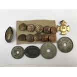 Sundry collectors' items including an 1843 Free Church of Scotland communion token, a Walker and