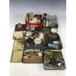 A quantity of horology tools, watch parts and spares [Keywords: pocket watch, wristwatch ]