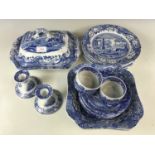 A Copeland Spode blue-and-white transfer printed Italian pattern dinner service, of twenty items,