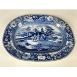 An early 19th century pearlware blue and white ashet