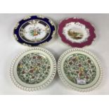 Two Royal Doulton Persian pattern plates together with a late 19th century plate and one other