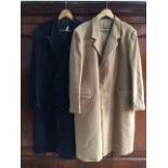 A gentleman's Dom Bagnato navy blue wool overcoat, approximately 48" chest, together with a