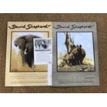 [ Autograph ] David Shepherd CBE FRSA FGRA (1931-2017) Two posters, each bearing the pen and ink