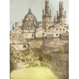 Richard Beer (b.1928) Oxford Spires, intaglio print on paper, signed limited edition, 60/150, framed