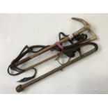 Three vintage riding crops / whips including a weighted example by Robson & Cooper of York, together